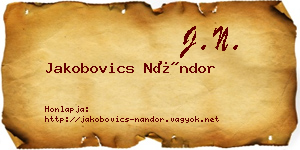 Jakobovics Nándor névjegykártya